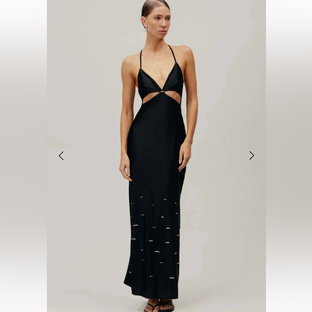 BAOBAB NWT- Black Halter Cutout Maxi Dress